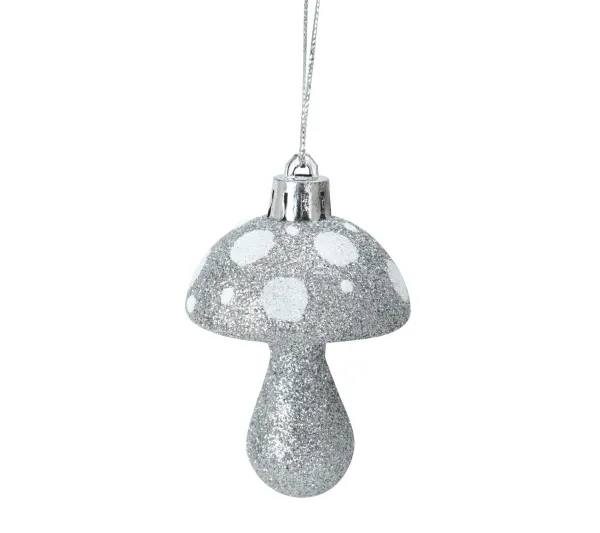 DOUCEUR D'INTERIEUR Guirlande Et Boule De Sapin^Douceur D'Interieur Set De 4 Suspensions Champignon De Noël Argent