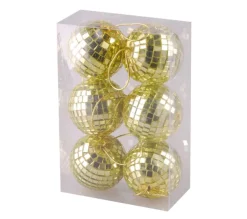 DOUCEUR D'INTERIEUR Guirlande Et Boule De Sapin^Douceur D'Interieur Set De 6 Boules Miroir Or 6 Cm