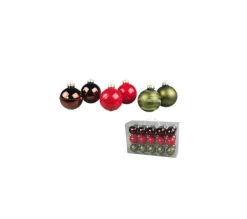 DOUCEUR D'INTERIEUR Guirlande Et Boule De Sapin^Douceur D'Interieur Set De 30 Boules Vert Rouge Choco Noël