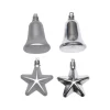 DOUCEUR D'INTERIEUR Guirlande Et Boule De Sapin^Douceur D'Interieur Set De 4 Décorations De Noël Cloches Et Etoiles Argent