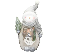 Fashion ECD GERMANY Bonhomme De Neige Déco Led Figurine De Décoration Pour Noël Ornement De Table