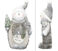 Fashion ECD GERMANY Bonhomme De Neige Déco Led Figurine De Décoration Pour Noël Ornement De Table