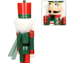 Fashion ECD GERMANY Casse-Noisette Soldat En Bois Décoration De Noël Traditionnel Chapeau Rouge 38Cm