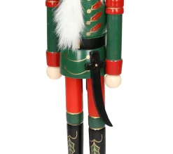 Fashion ECD GERMANY Casse-Noisette Soldat En Bois Décoration De Noël Traditionnel Chapeau Rouge 38Cm