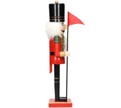 Discount ECD GERMANY Casse-Noisette Soldat En Bois Décoration De Noël Traditionnel Chapeau Noir 38 Cm