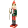 Clearance ECD GERMANY Casse-Noisette Soldat Bois Décoration De Noël Traditionnel Couronne Rouge 38 Cm