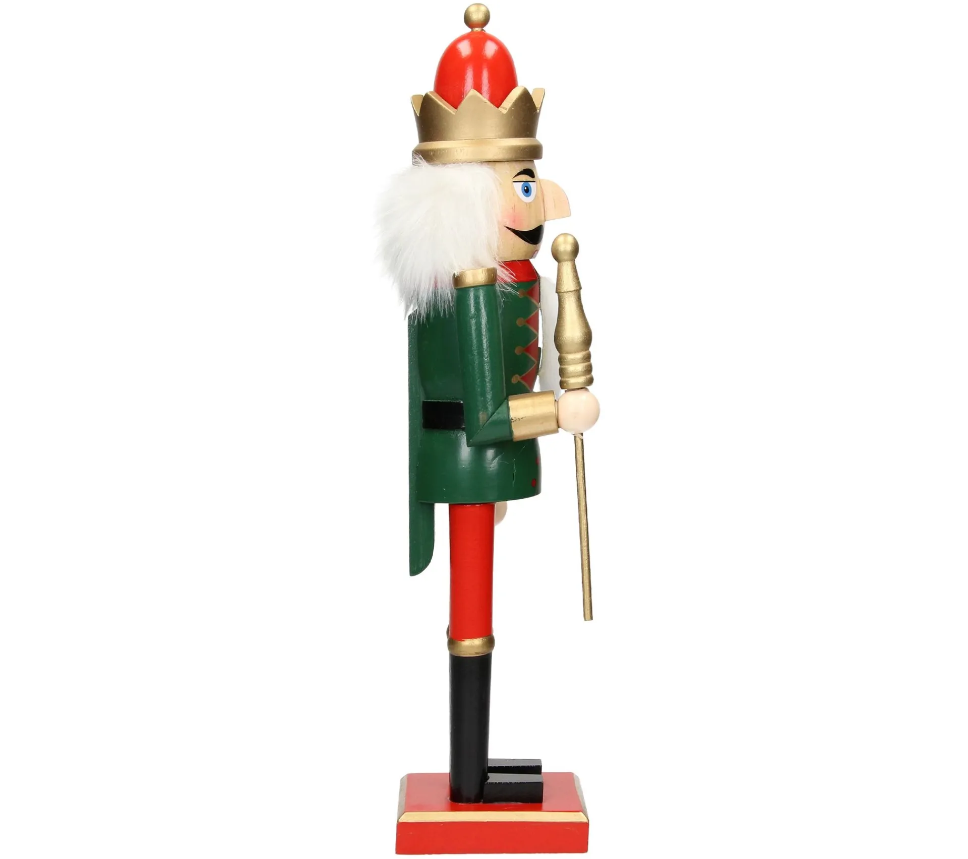 Clearance ECD GERMANY Casse-Noisette Soldat Bois Décoration De Noël Traditionnel Couronne Rouge 38 Cm