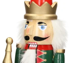 Clearance ECD GERMANY Casse-Noisette Soldat Bois Décoration De Noël Traditionnel Couronne Rouge 38 Cm