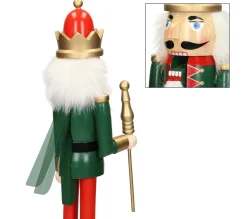 Clearance ECD GERMANY Casse-Noisette Soldat Bois Décoration De Noël Traditionnel Couronne Rouge 38 Cm