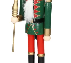 Clearance ECD GERMANY Casse-Noisette Soldat Bois Décoration De Noël Traditionnel Couronne Rouge 38 Cm