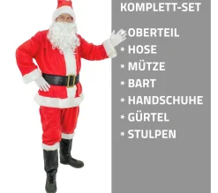 Best ECD GERMANY Costume De Pere Noël Rouge 9 Pcs Costume De Deguisement Adultes/Hommes De Noël