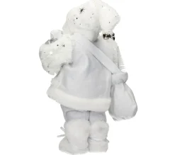 Flash Sale ECD GERMANY Décoration Pere Noël Figurine Statue Poupee De Collection Santa Claus Blanc 37Cm