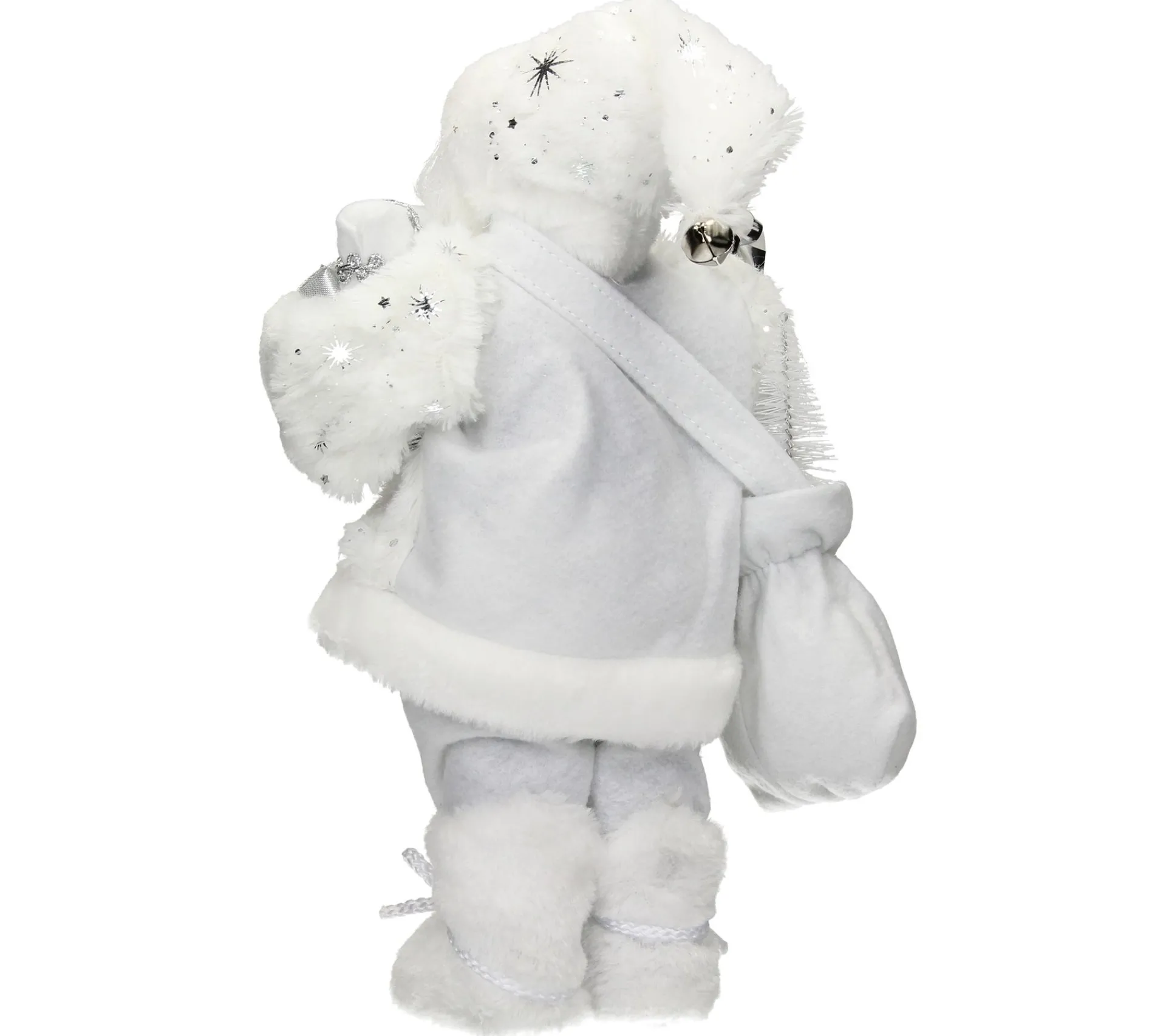 Flash Sale ECD GERMANY Décoration Pere Noël Figurine Statue Poupee De Collection Santa Claus Blanc 37Cm