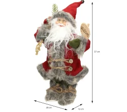 New ECD GERMANY Décoration Pere Noël Figurine Welcome De Noël Poupee De Collection Rouge 37 Cm