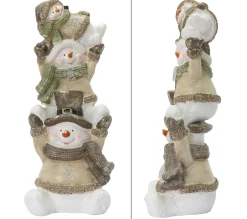 Best Sale ECD GERMANY Figure De Bonhomme De Neige Led Illuminee Décoration Trio De Noël 70 Cm Interieur