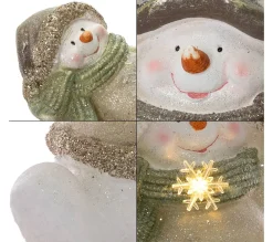 Best Sale ECD GERMANY Figure De Bonhomme De Neige Led Illuminee Décoration Trio De Noël 70 Cm Interieur