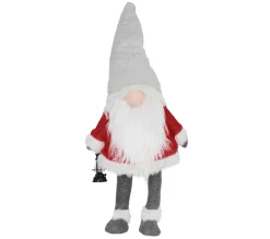 Discount ECD GERMANY Gnome De Noël Ornement Poupee Lanterne Led A Piles Figurine D'Elfe Rouge 80 Cm