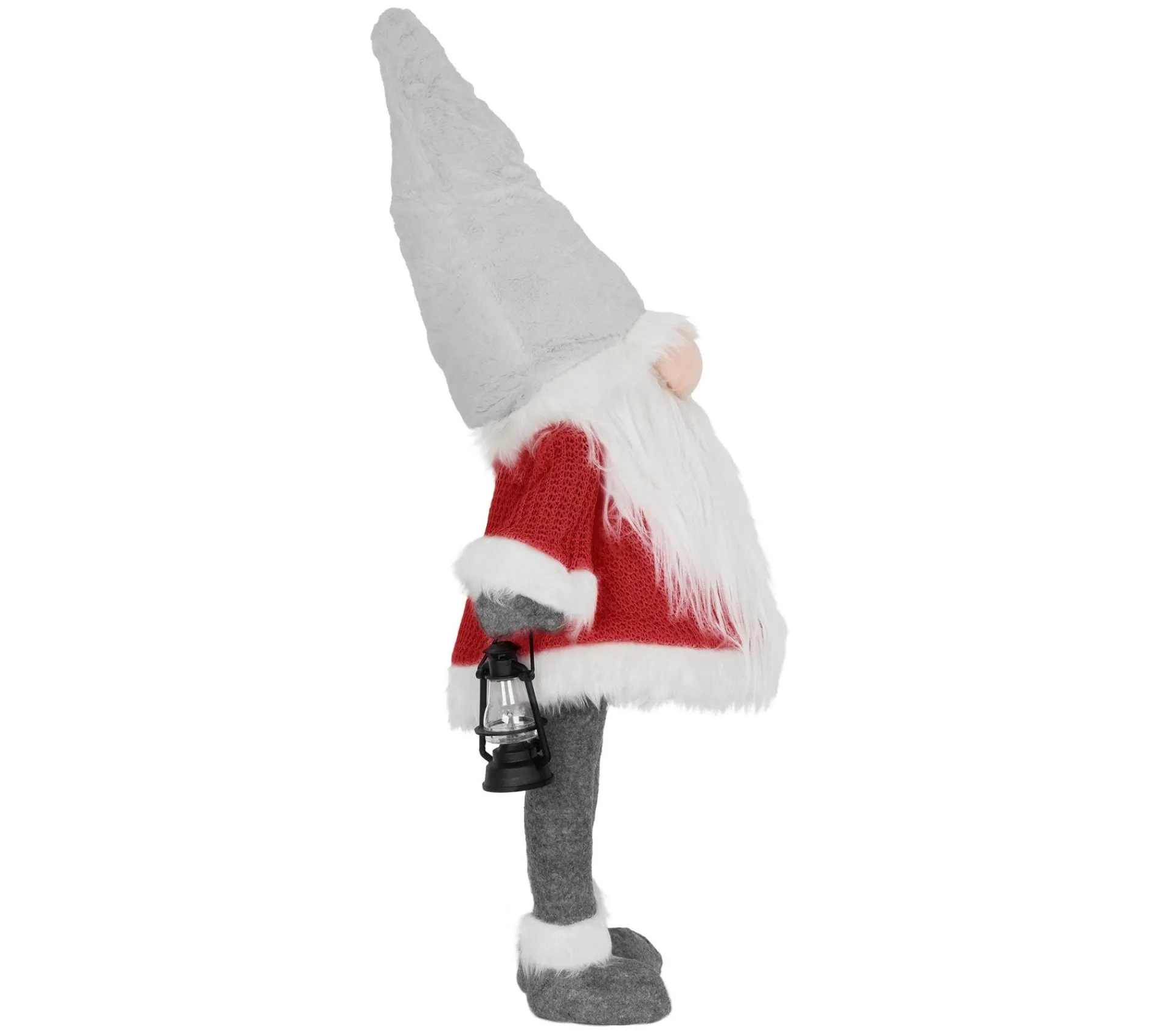 Discount ECD GERMANY Gnome De Noël Ornement Poupee Lanterne Led A Piles Figurine D'Elfe Rouge 80 Cm