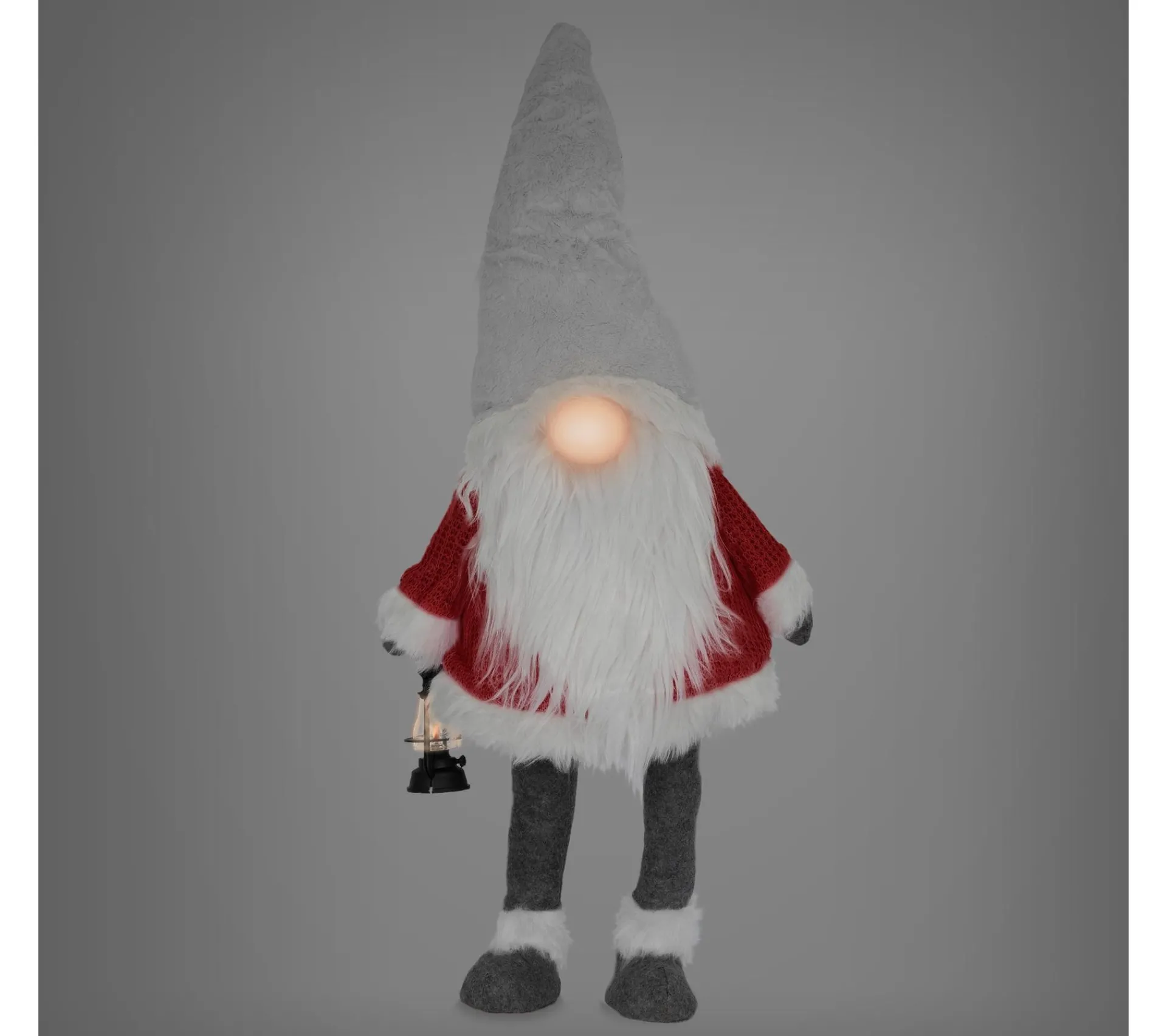 Discount ECD GERMANY Gnome De Noël Ornement Poupee Lanterne Led A Piles Figurine D'Elfe Rouge 80 Cm
