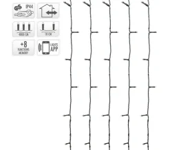 ECD GERMANY Guirlande Et Boule De Sapin^ Guirlande Lumineuse Pour Arbre Noël 480 Led Blanc Chaud 48M Interieur/Exterieur