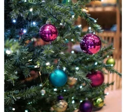 ECD GERMANY Guirlande Et Boule De Sapin^ Guirlande Lumineuse Noël 720 Leds Blanc Froid Déco Eclairage Exterieur/Interieur