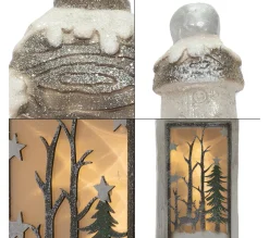 Fashion ECD GERMANY Lanterne A Led De Noël Lumiere Blanc Chaud Décoration D'Hiver Pour Maison 60 Cm