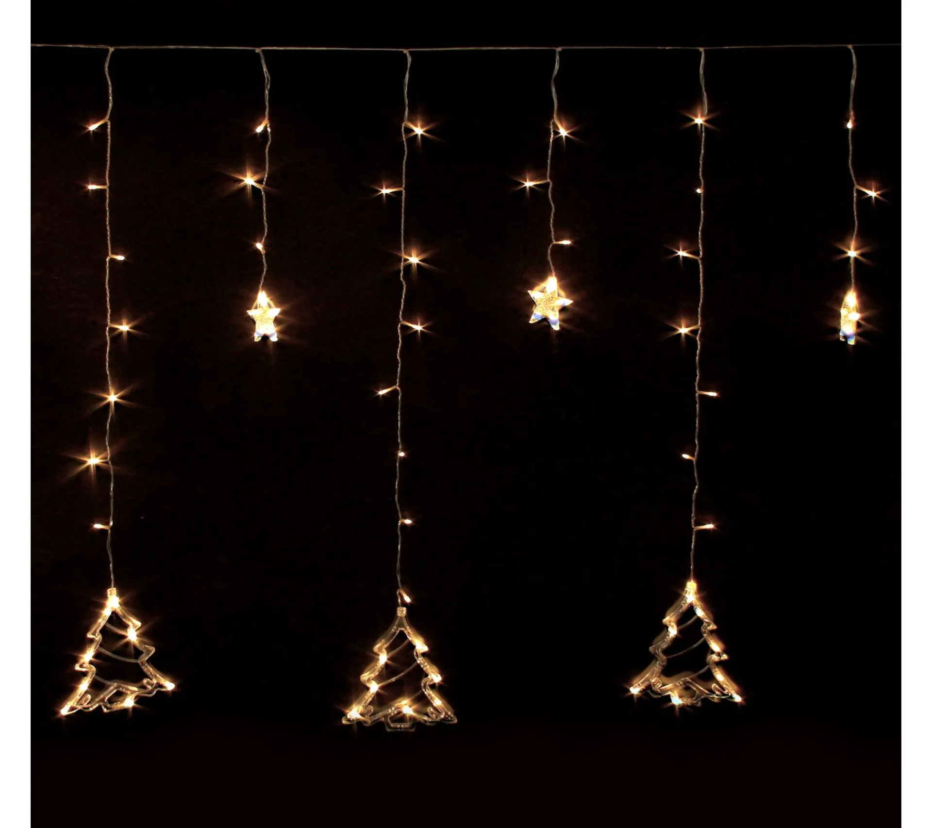 Flash Sale ECD GERMANY Rideau Lumineux Avec Etoile 138 Leds Blanc Chaud Décoration De Noël 8 Fonctions