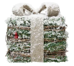 Online ECD GERMANY Set De 3 Boites Cadeaux Led En Rotin Avec Minuterie Décoration De Noël Neigeux