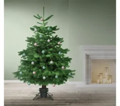 ECD GERMANY Guirlande Et Boule De Sapin^ Support Pour Sapin De Noël Base D'Arbre Plastique/Metal Reservoir 2L 32X32X19 Cm