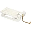 Sale ECD GERMANY Traineau Décoratif Avec Guirlande 25 Led Décoration De Noël Bois Blanc 31,5 Cm