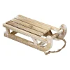 Online ECD GERMANY Traineau Décoratif Avec 25 Led Décoration De Noël En Bois Naturel Marron 31,5 Cm