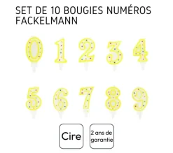 FACKELMANN Anniversaire Et Autres Fêtes^ Ensemble De 10 Bougies Anniversaire Du 0 Au 9 Rio Party