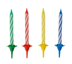 FACKELMANN Anniversaire Et Autres Fêtes^ Lot De 24 Bougies D'Anniversaire Et 12 Bobeches Rio Party