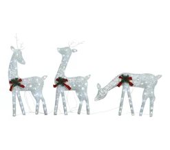 Hot * Famille De Rennes De Noël 270X7X90 Cm Blanc Blanc Froid Maille