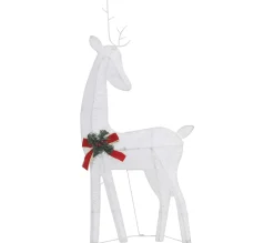 Hot * Famille De Rennes De Noël 270X7X90 Cm Blanc Blanc Froid Maille