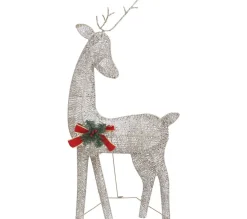Sale * Famille De Rennes De Noël 270X7X90 Cm Dore Blanc Chaud Maille