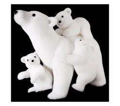 Sale * Famille D'Ours Déco "Manteau" 52Cm Blanc