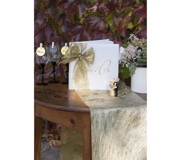 * Anniversaire Et Autres Fêtes^Fanon Metallise Chemin De Table Or - Santex
