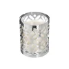 Outlet FEERIC LIGHTS AND CHRISTMAS Bougie Parfumee Pot En Verre Et Metal Ajoure H 10 Cm