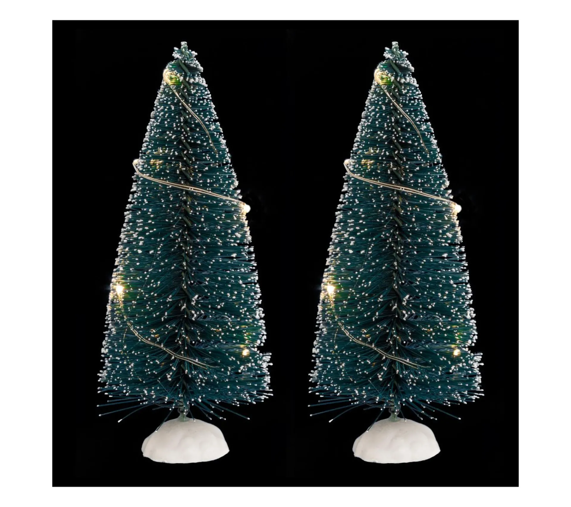 Sale FEERIC LIGHTS AND CHRISTMAS Accessoire Lumineux Pour Village De Noël Lot De 2 Sapins Vert Lumineux Led Blanc Chaud