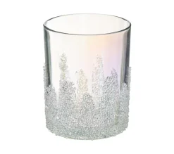 Best Sale FEERIC LIGHTS AND CHRISTMAS Bougeoir Photophore En Verre Irise Et Microbilles D 10 X H 12 Cm