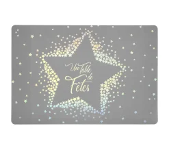 New FEERIC LIGHTS AND CHRISTMAS 6 Sets De Table De Noël Design Etoile - L. 30 X L. 43 Cm - Argent