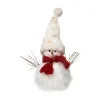 Best Sale FEERIC LIGHTS AND CHRISTMAS Déco De Noël Bonhomme De Neige En Fourrure Blanche Avec Bonnet H 23 Cm