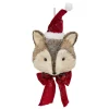 Shop FEERIC LIGHTS AND CHRISTMAS Suspension De Noël Renard Avec Bonnet De Pere Noël H 45 Cm