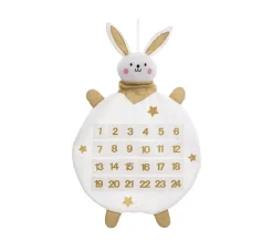 Best Sale FEERIC LIGHTS AND CHRISTMAS Déco De Noël Calendrier De L'Avent Lapin Blanc Et Dore Avec 24 Pochettes