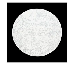 Discount FEERIC LIGHTS AND CHRISTMAS Bougeoir Photophore Support A Bougie Plaque En Verre Effet Miroir Imprime Flocon Paillete D 30 Cm