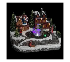 Cheap FEERIC LIGHTS AND CHRISTMAS Village De Noël Lumineux Et Mouvement D'Eau Scene De Vie Autour D'Une Fontaine