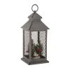 Shop FEERIC LIGHTS AND CHRISTMAS Décoration De Noël Lumineuse Lanterne Grillagee Avec 3 Bougies 3 Led H 31 Cm