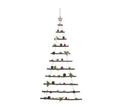 Clearance FEERIC LIGHTS AND CHRISTMAS Sapin De Noël A Suspendre Lumineux A Led Avec Déco Rouge Et Verte H 120 Cm