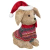 Outlet FEERIC LIGHTS AND CHRISTMAS Déco De Noël Chiot Avec Pull Et Bonnet Multicolore 20 X 14 X H 43 Cm